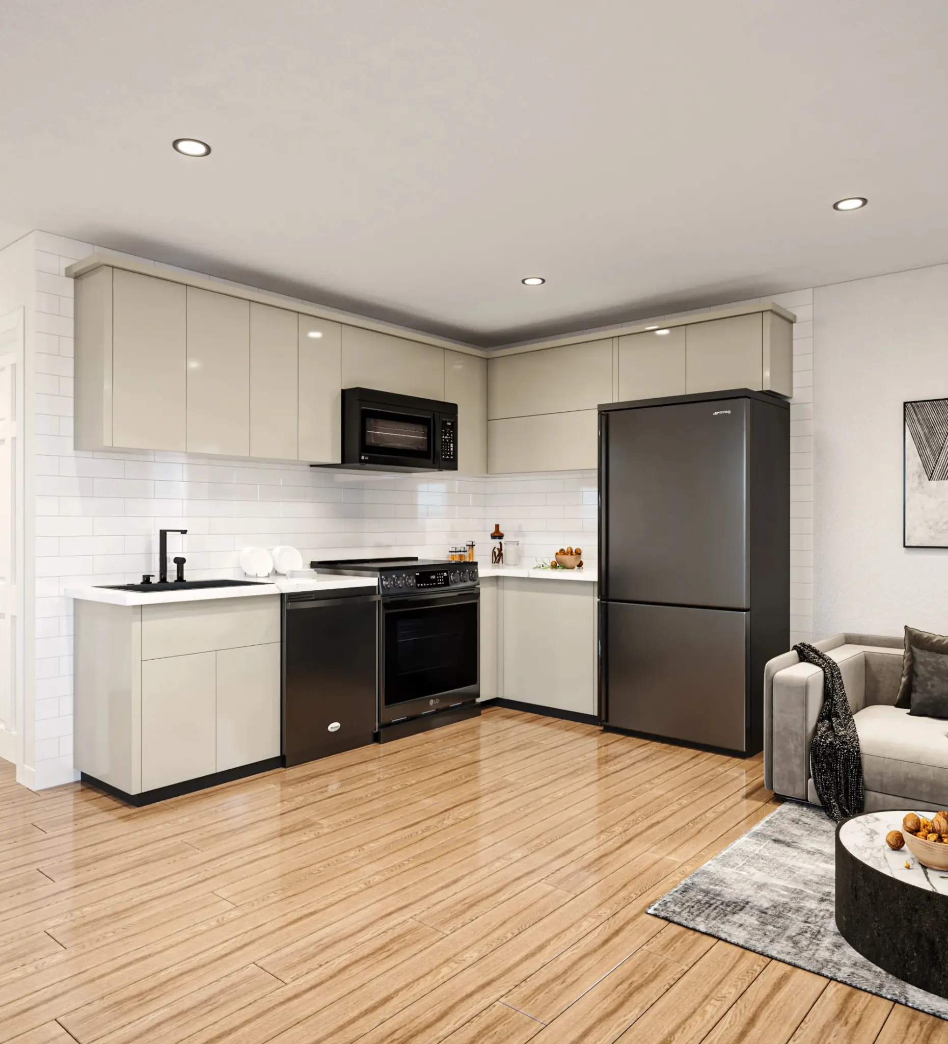 Large living area in 3-bedroom unit