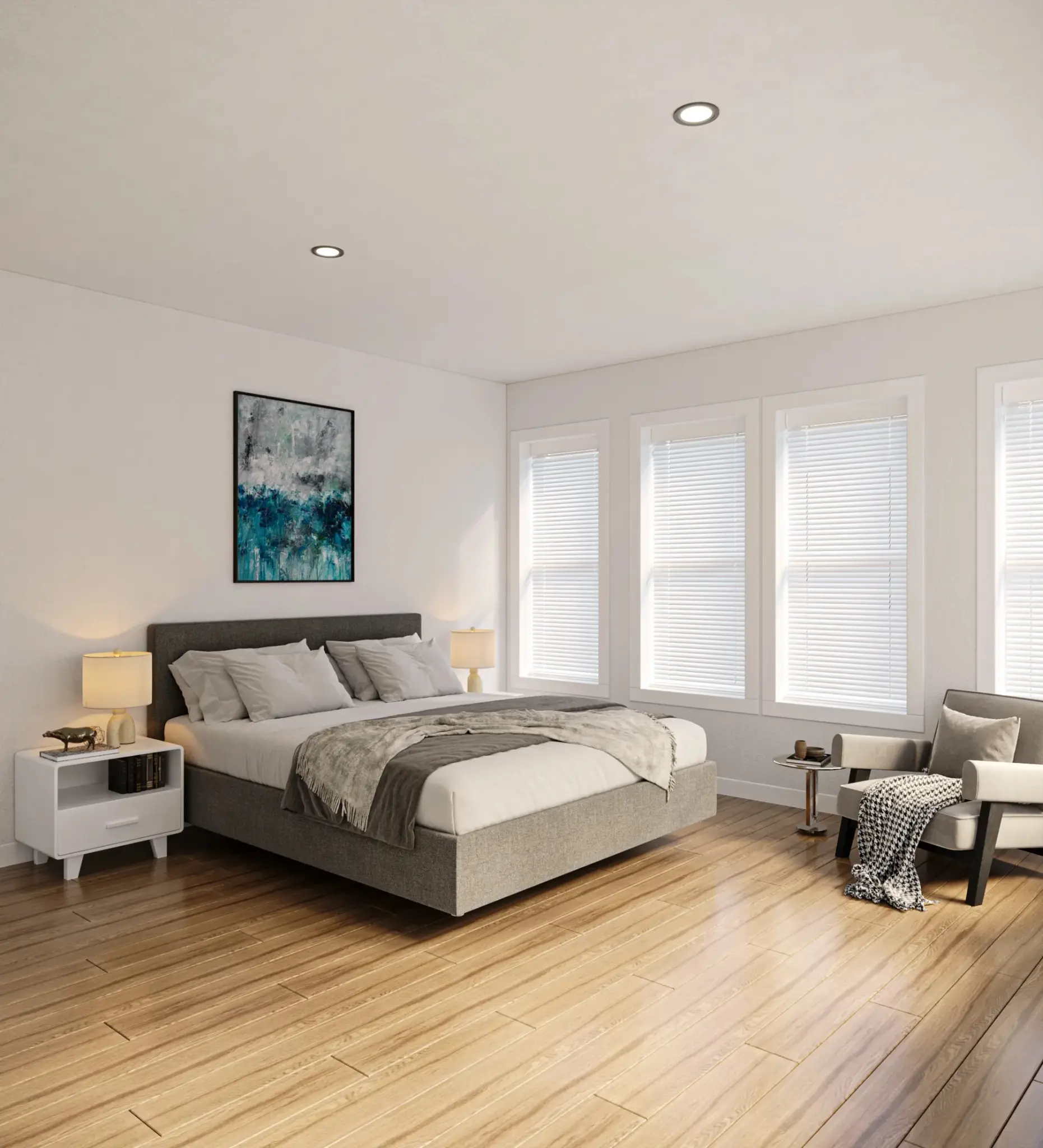 Master bedroom in 3-bedroom apartment