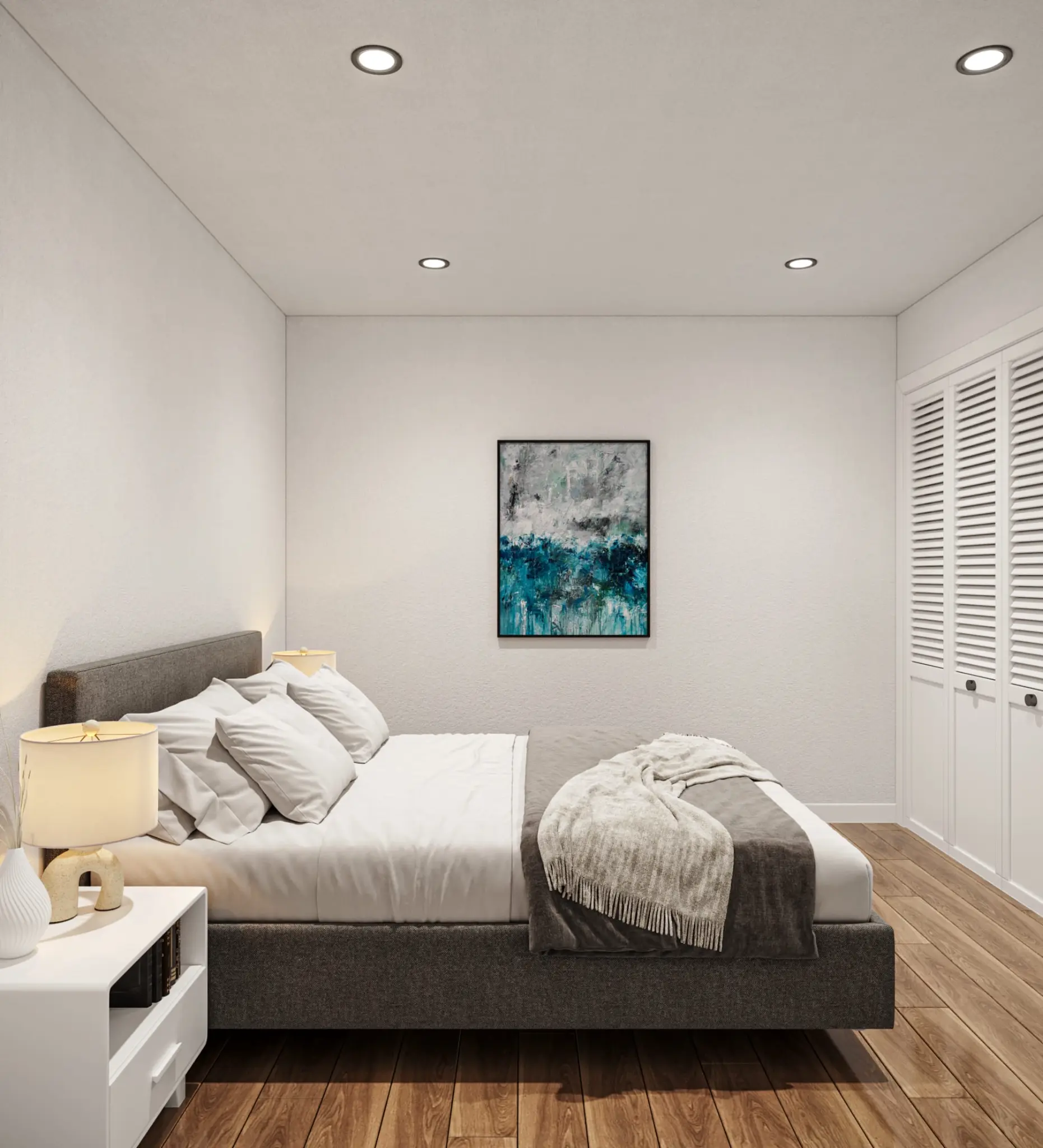 Master bedroom in 2-bedroom apartment